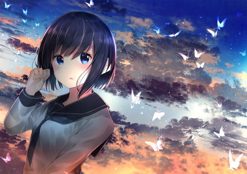 original characters, schoolgirl, school uniform, anime, 2K, anime girls