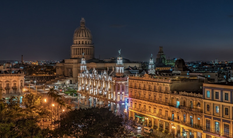 night, Old Havana, 1080P, Havana, lights, Cuba