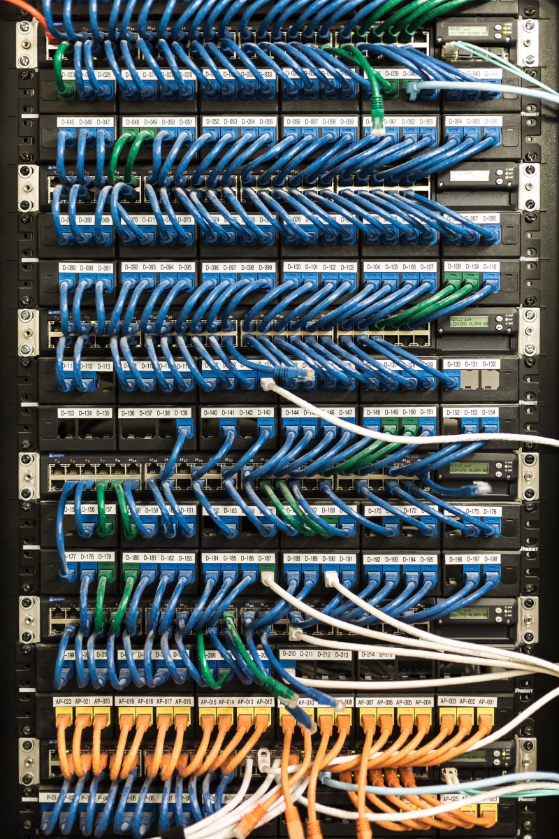 photo, server, rack, cables, close-up, biology, computer equipment, network server, indoors, computer cable, equipment, 4K, connection block, computer lab