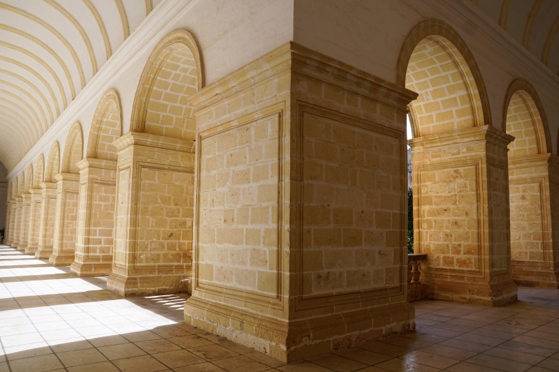 wall - building feature, gang, holiday, europe, yellow, Religion, travel destinations, Monastery, the past, architectural Column, tourism, colonnade, outdoors