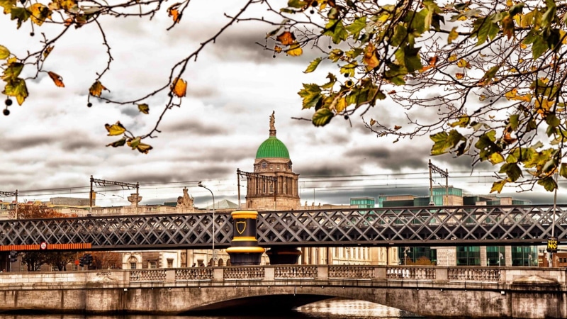 outdoors, rug, architecture, building, clouds, cityscape, river, Ireland, cathedral, city, plant, travel destinations, tree, branch, travel, white, connection