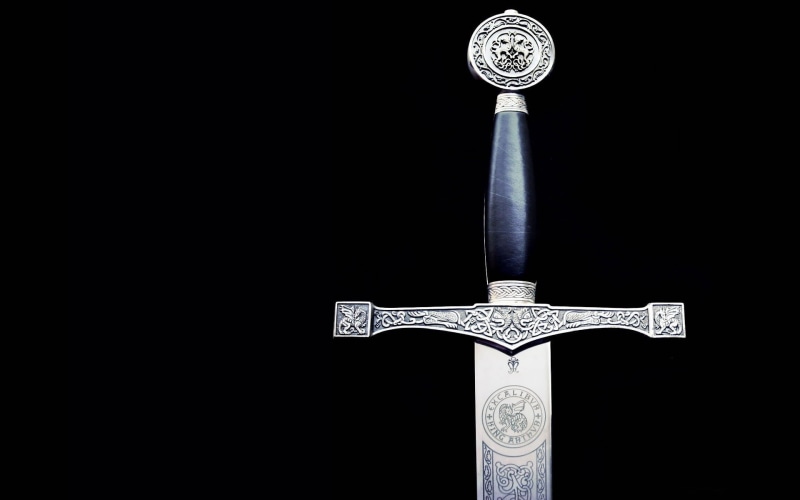 black background, Excalibur, 1080P, sword