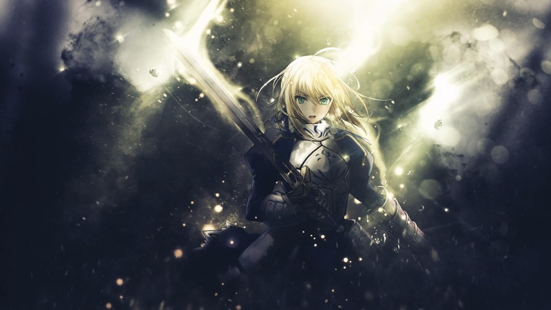 shadow, 1080P, saber, knight, fate, blond, armor, fantasy, zero, excalibur, shining, stay, anime, arturia, night