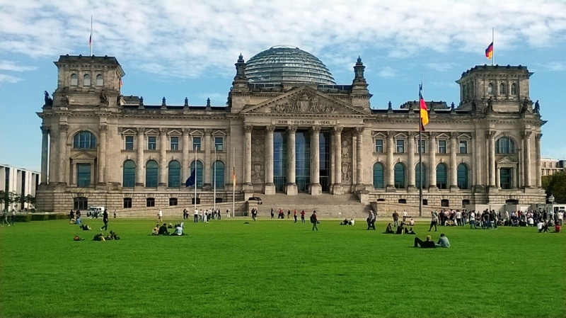 1080P, grass, large group of people, cloud - sky, day, flag, " photos", berlin, public domain, group of people, building, Germany, government, germany