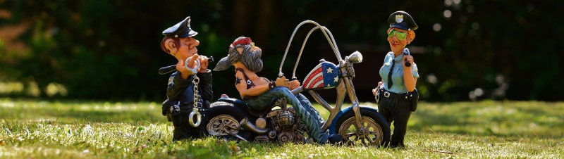 young adult, police, casual, weapon, control, men, figure, full length, policewoman, joy of life, bike, figurines, costume, males, motorcycle, people, celebration