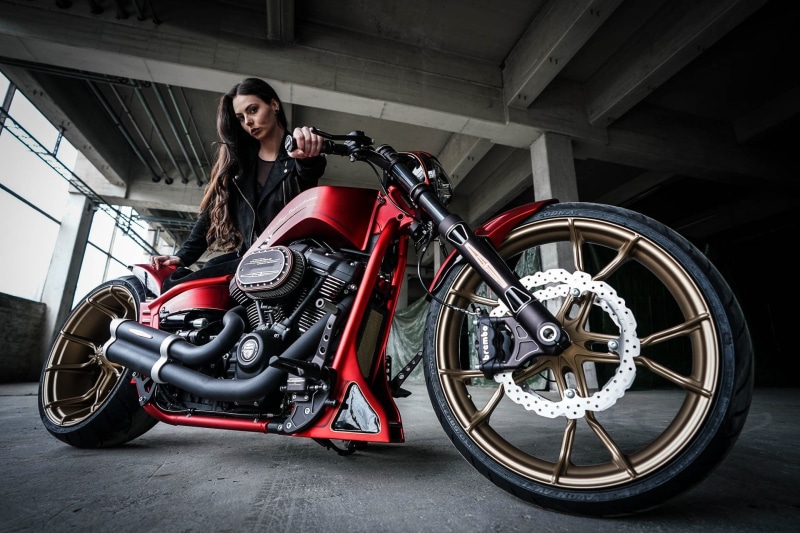Thunderbike Customs, Woman, Motorcycles, 1080P, Custom Motorcycle, Harley-Davidson, Girls and Motorcycles, Biker