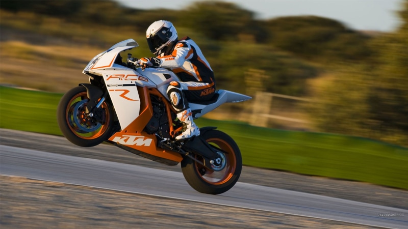 outdoors, crash helmet, competition, 1080P, KTM 1190 RC8 R, mode of transportation, sports helmet, blurred motion, headwear, driving, motorsport, motion