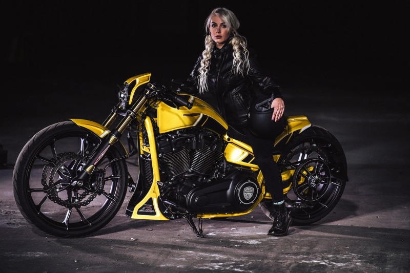 Harley-Davidson, Motorcycles, Woman, Girls and Motorcycles, Custom Motorcycle, Thunderbike Customs, 1080P