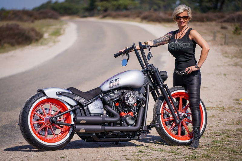 Harley-Davidson, Motorcycles, Woman, Custom Motorcycle, Girls and Motorcycles, Thunderbike Customs, 1080P, Biker