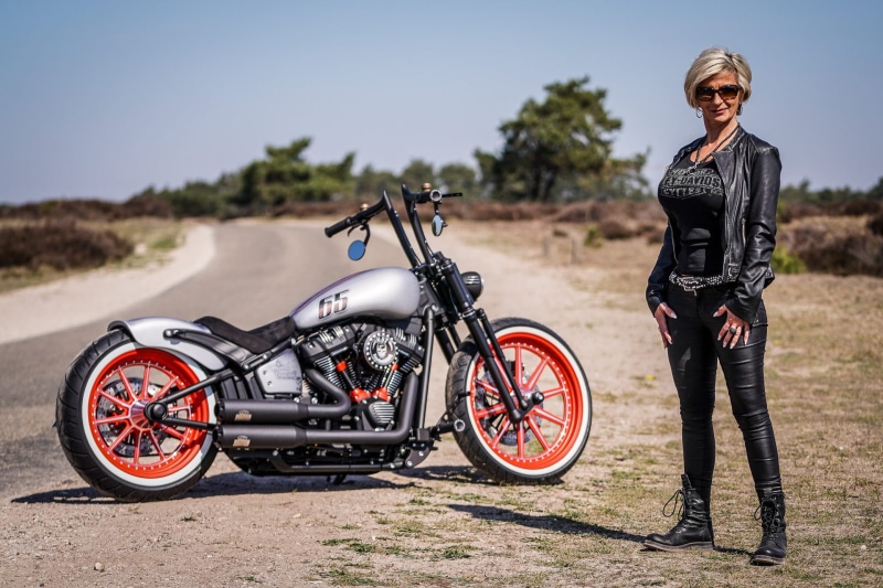 Motorcycles, Thunderbike Customs, 1080P, Custom Motorcycle, Woman, Girls and Motorcycles, Harley-Davidson