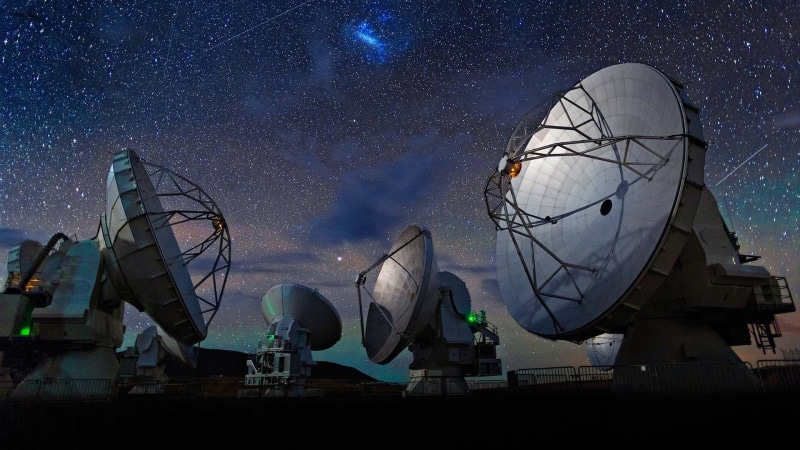 wireless technology, no people, low angle view, technology, communication, global communications, astronomy, antenna - aerial, receiving, sky