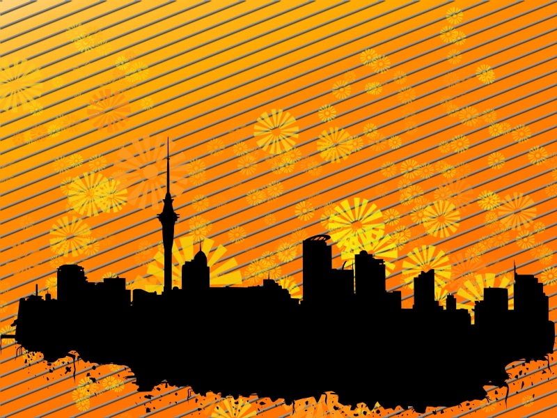 tower, obliquely, spire, buildings, strip, modern, artwork, city, outdoors, landscape, office building exterior, orange color, financial district, architecture