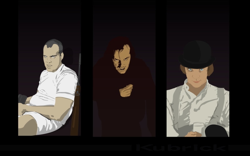 man, Stanley Kubrick, shirt, illustration, 1080P, white, A Clockwork Orange, Movie