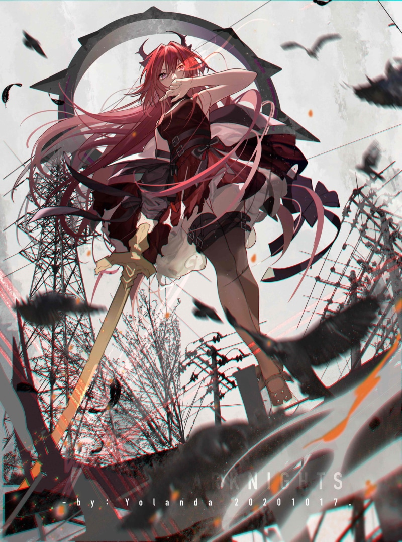 portrait display, Yolanda, 4K, Arknights, redhead, Surtr (Arknights), anime girls
