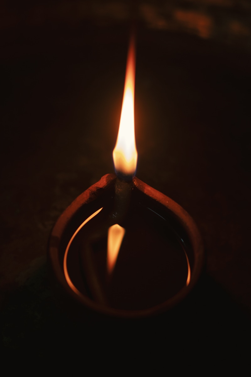 indian, glowing, burning, decorative, oil lamp, heat - temperature, celebration, black background, luminosity, no people, nature, mud lamp, traditional
