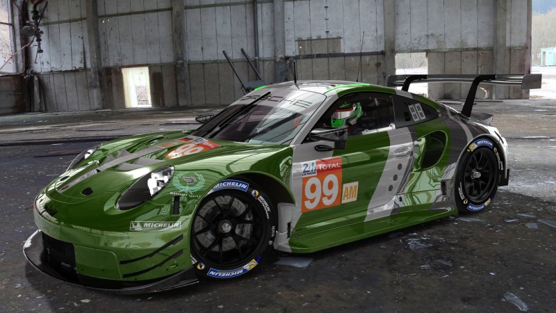 Porsche 911 RSR, reflects, 1080P, German cars, Porsche, Le Mans, Porsche 911, Assetto Corsa, race cars, shining, reflection, chrome