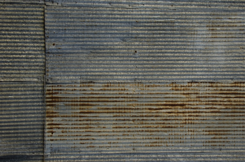 close-up, corrugated iron, tin, built structure, wall - building feature, backgrounds, full frame, blue, 4K, misner, metal, day, barn, dirty, old, rust