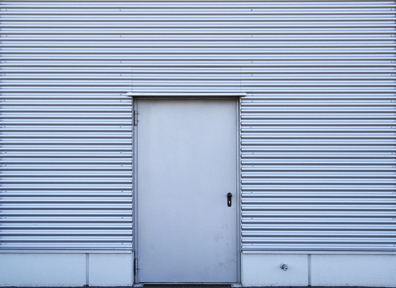 outdoors, architecture, iron, city, wall - building feature, no people, safety, texture, building, closed, corrugated sheet, 2K, store, corrugated plate