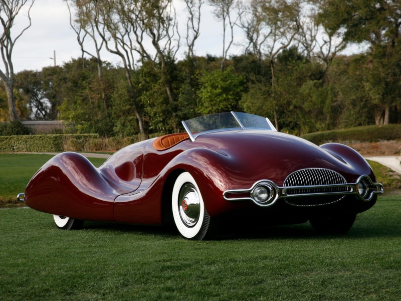 antique, prototype, convertible, 1080P, streamliner, vintage, concept, buick, wall, former, maroon, classic