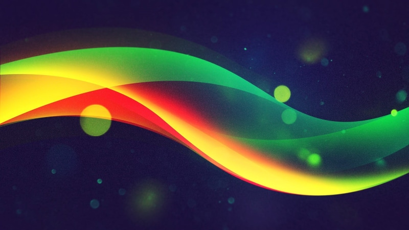 multicolored, vibrant color, 1080P, no people, night, beauty in nature, black background, nature, green, yellow, creativity, blue, digital, waves, orange