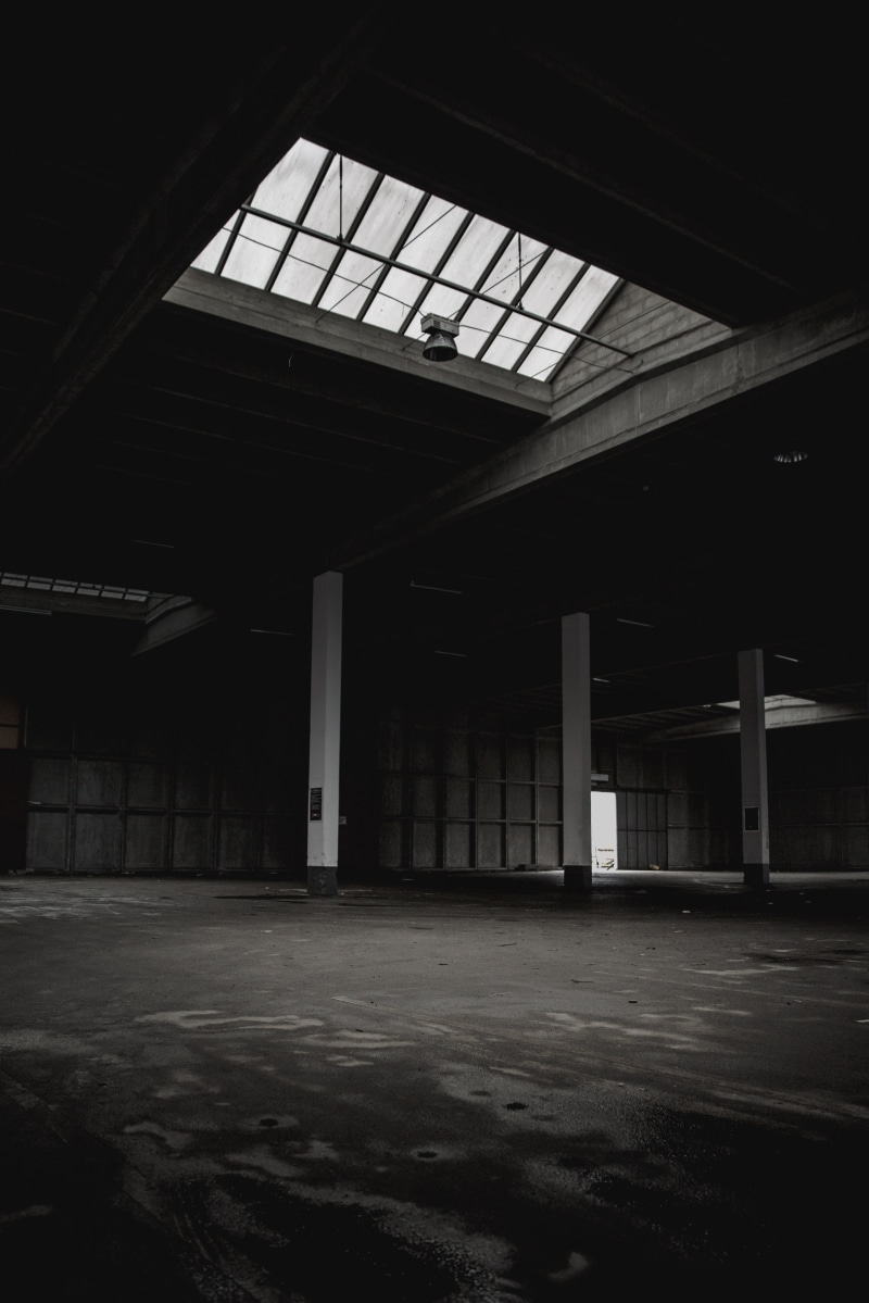 brutal, brutalist, day, architectural column, no people, black and white, built structure, room, photography, white, black, parking lot, empty, ceiling