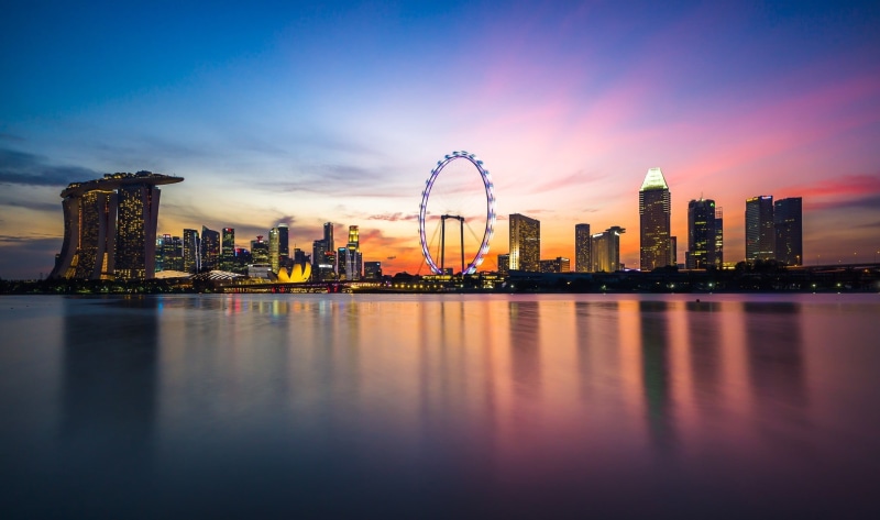 concrete, illuminated, building, financial district, landscape, travel destinations, sky, building exterior, reflection, built structure, white, modern