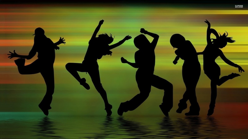 lifestyles, digital art, sunset, dancing, women, people, sea, motion, full length, nature, leisure activity, group of people, 1080P, human arm, water