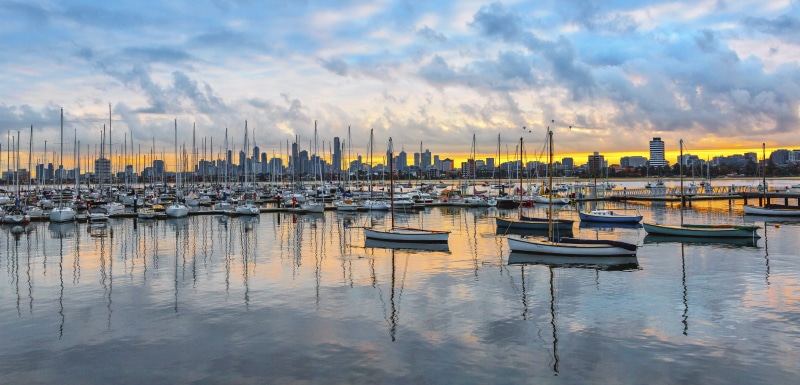 skyline, nature, mode of transportation, nautical vessel, near, seashore, sail boats, building, sunset, boats, reflection, harbour, cloud - sky, marina