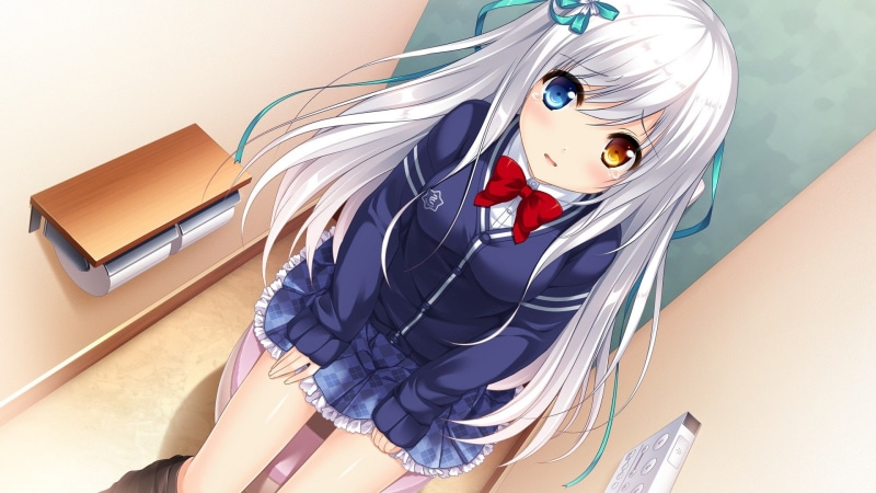 heterochromia, amanogawa saya, 1080P, visual novel, anime girls