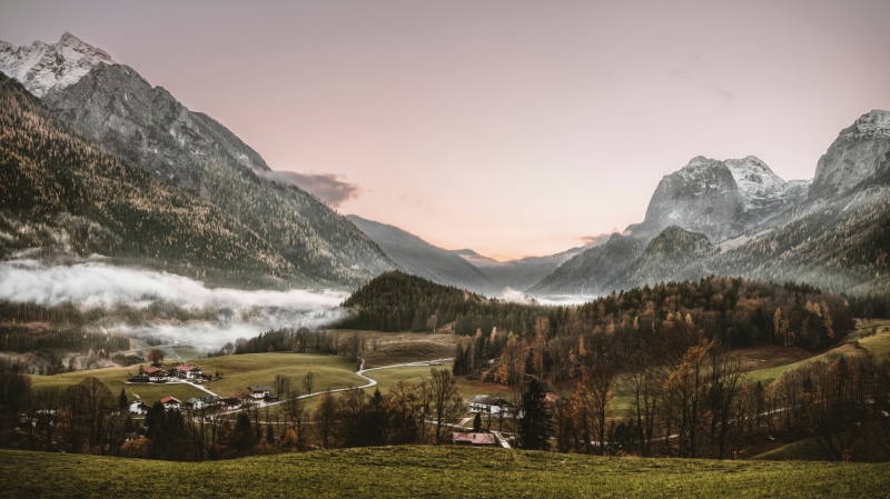 mountains, watzmann, mountain, bavarian alps, environment, berchtesgaden national park, plant, mountain range, twilight, no people, rural scene, sky, outdoors