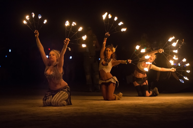 nightlife, stage - performance space, illuminated, adult, fire, woman, skill, women, music, 4K, group of people, motion, Fire Dancer, men, young adult