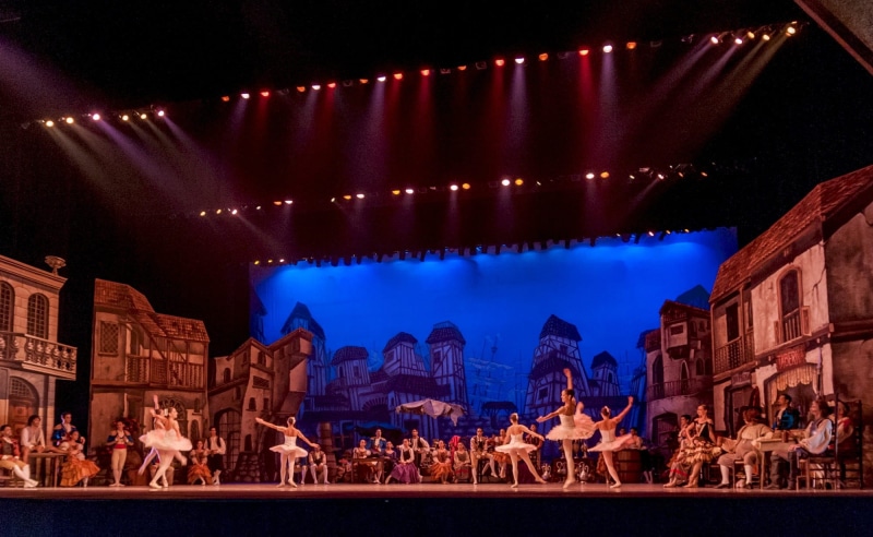performing arts event, leap, movement, tutu, arts culture and entertainment, don quixote, travel, the past, illuminated, people, building exterior, night