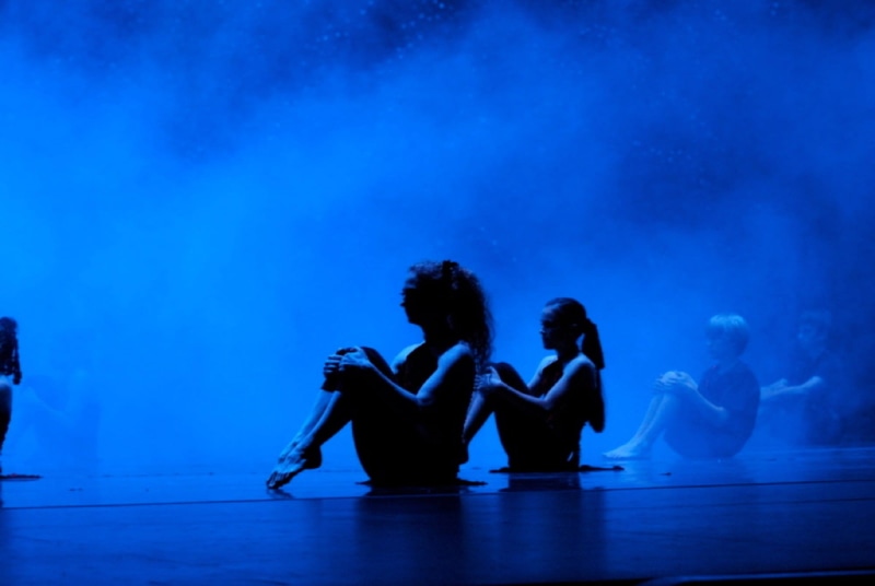 night, people, blue, lifestyles, group Of People, performance, dancing, men, dark, two people, fog, costumes, females, adult, heterosexual couple, silhouette