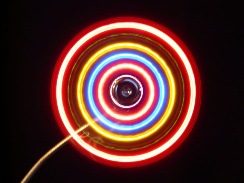 fan, air, orbiting, nightlife, art, 2K, no people, district, led, space, spectrum, mysterious, studio shot, neon colors, lighting equipment, yellow, blue