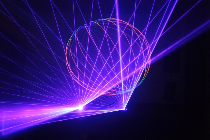 illuminated, futuristic, light effects, night, shape, black background, glowing, color, blue, ray, light, laser show, pattern, technology, abstract, colorful