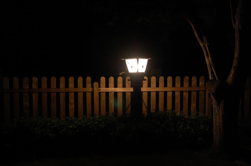 night, black background, light, Fence, artificial light, railing, plant, At Night, no People, nature, lighted, spooky, dark, post, glowing, electric lamp