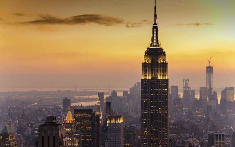 modern, 1080P, romantic sky, built structure, sky, no people, urban skyline, city, financial district, tall - high, lights, USA, black, building, architecture