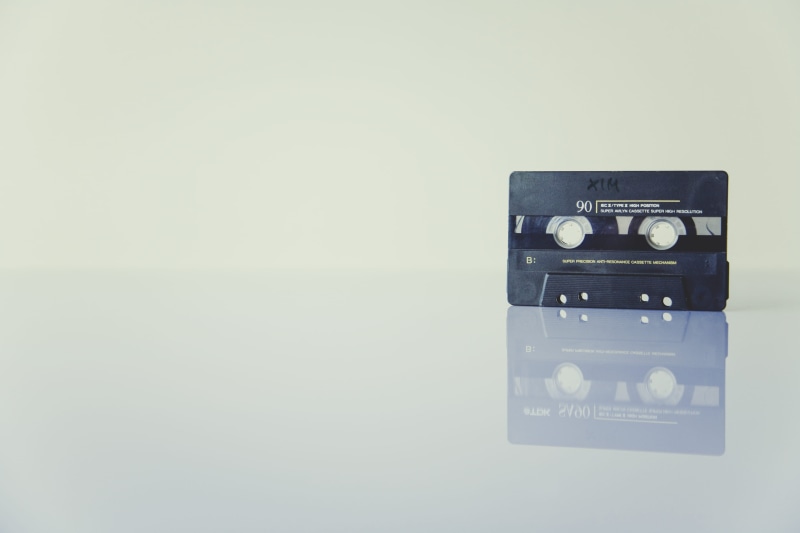 audio Cassette, still life, surface, record tape, cassette tape, photograph, 4K, studio shot, old, cassette, old-fashioned, the past, tape, music, camera - photographic equipment