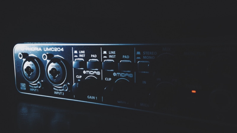 black, recording, close-up, Audio Interface, technology, appliance, component, stereo, Card, machinery, washing machine, card of sound, 2K, black background