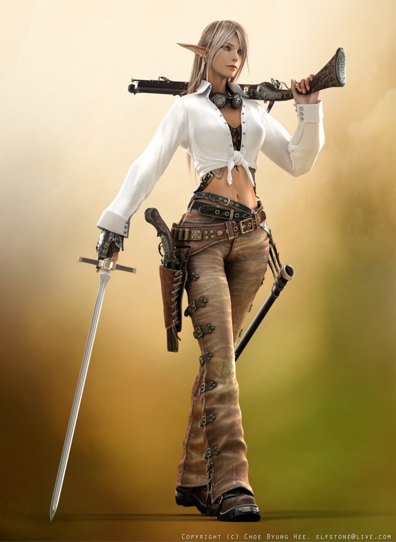 women, video Game, gun, alien, females, weapon, futuristic, imagination, pirates, copy space, woman, artificial Model, plastic, elves, holding, military