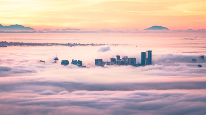 5K, clouds, Canada, Vancouver, city