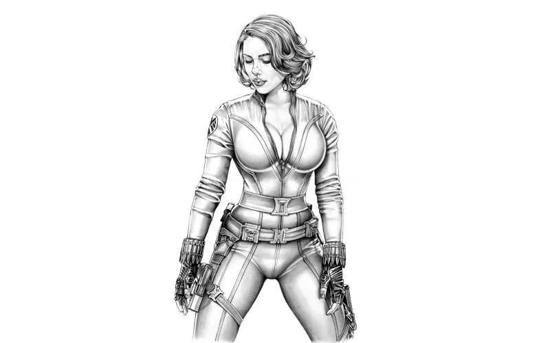 The Avengers, toy, robot, women, human representation, three quarter length, sketch, human limb, studio shot, torso, widow, isolated, imagination, girl