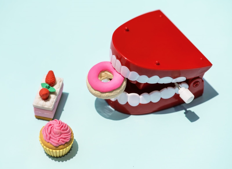 fun, model, miniature, laughing, traditional, temptation, pink color, mini, cupcake, chattering teeth, colorful, health, 2K, close-up, donut, unhealthy eating