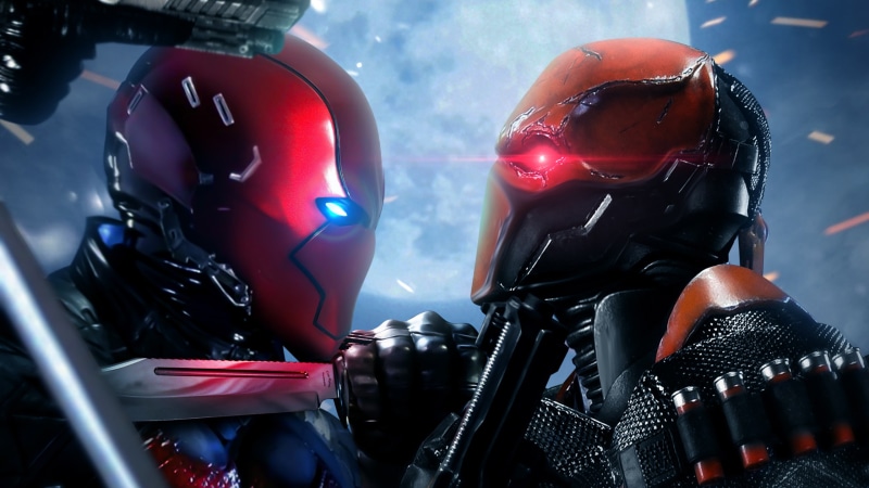 army helmet, technology, government, conflict, close-up, transportation, army soldier, protection, work helmet, suit of armor, Hood, red, vs, Deathstroke