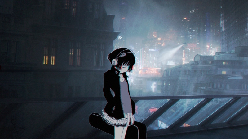 sad, girlfriend, emo, city, loneliness, music, 1080P