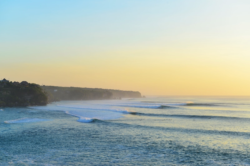 beauty in nature, wave, horizon over water, sunrise, water, bali, sunset, nature, land, seascape, no people, sky, beach, tranquility, surfer, indonesia