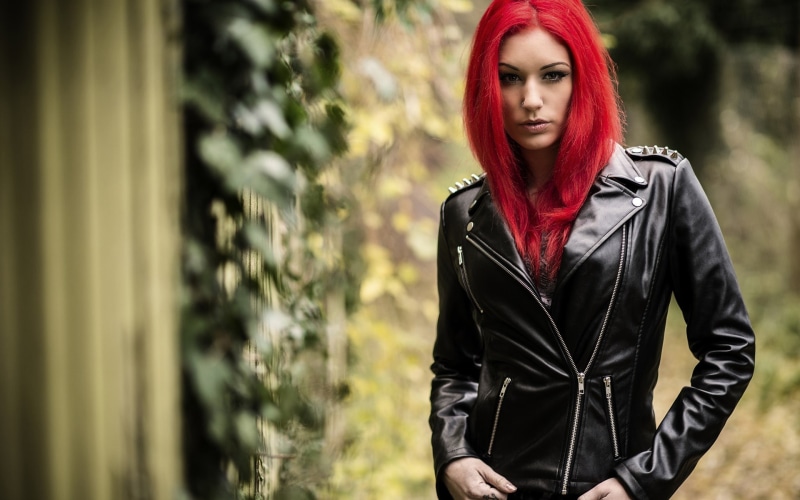 Jacket, Red, Girl, 1080P, Hair, Leather
