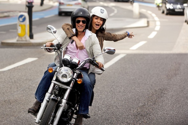 men, jab, couple - relationship, tak, happiness, riding, crash helmet, adult, button, shirt, transportation, Bollywood Movies, positive emotion, 2012, togetherness