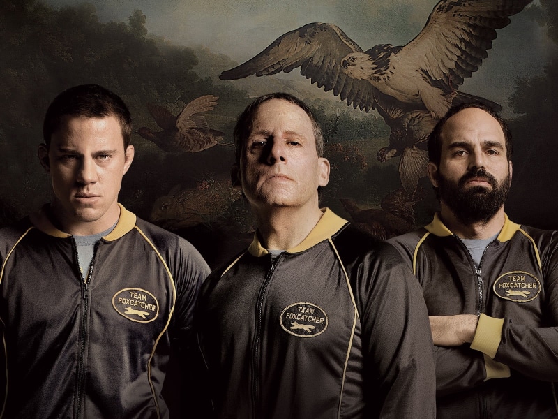 young adult, animal, portrait, s, uniform, people, zip, foxcatcher, indoors, clothing, mark ruffalo, studio shot, young men, black, serious, males, looking at camera