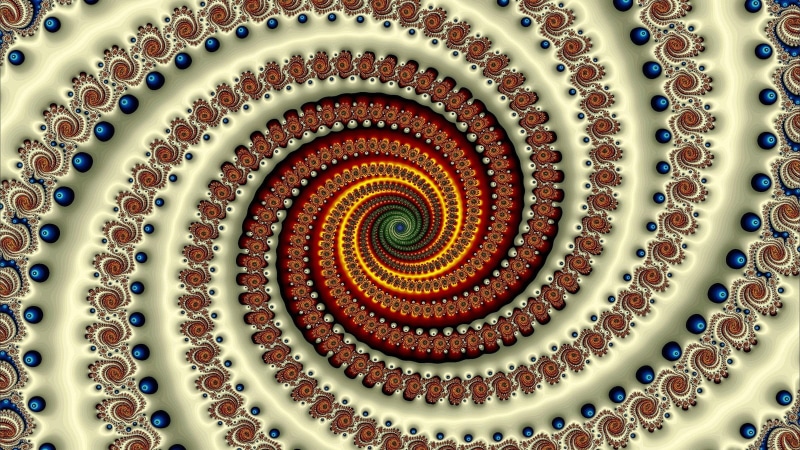 backgrounds, built structure, high angle view, illusion, fractal, multi colored, abstract, art and craft, concentric, 720P, ceiling, metal, directly below